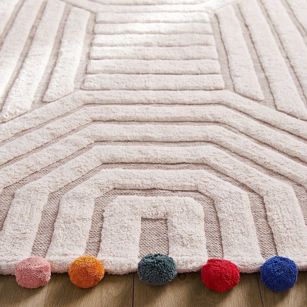 Коврик детский из биохлопка с ворсом Ponponi 120 x 180 см бежевый