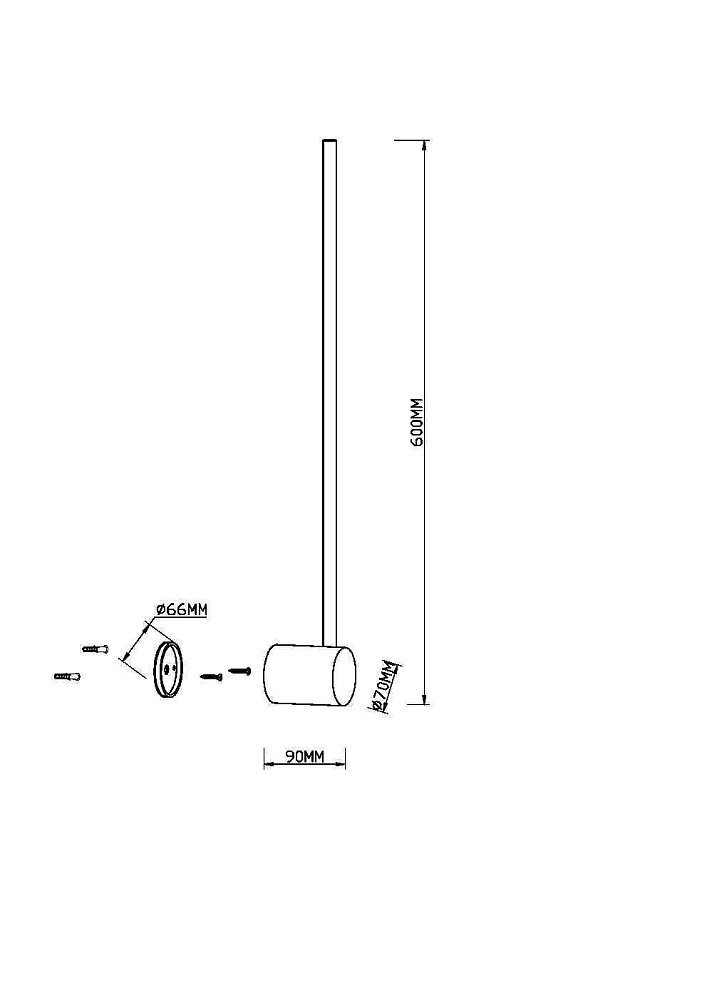 Настенный светильник (бра) Light stick MOD237WL-L6BS3K