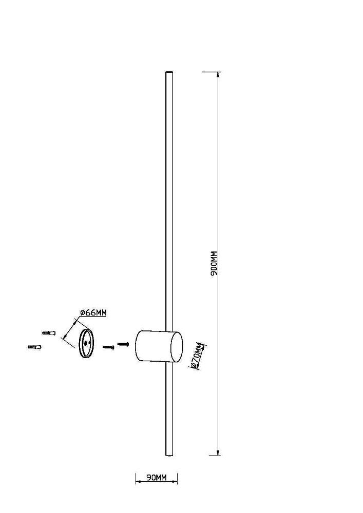 Настенный светильник (бра) Light stick MOD237WL-L11BS3K