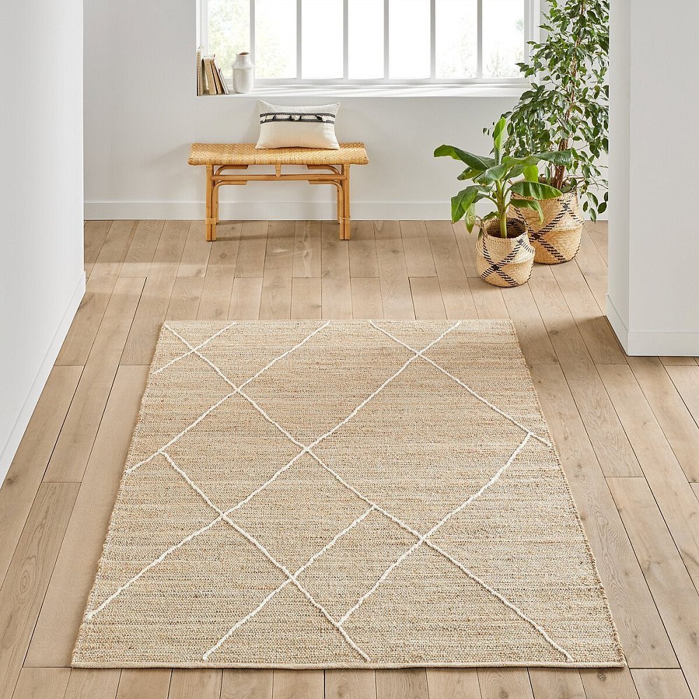 Ковер из джута и хлопка Tospa 120 x 170 см бежевый