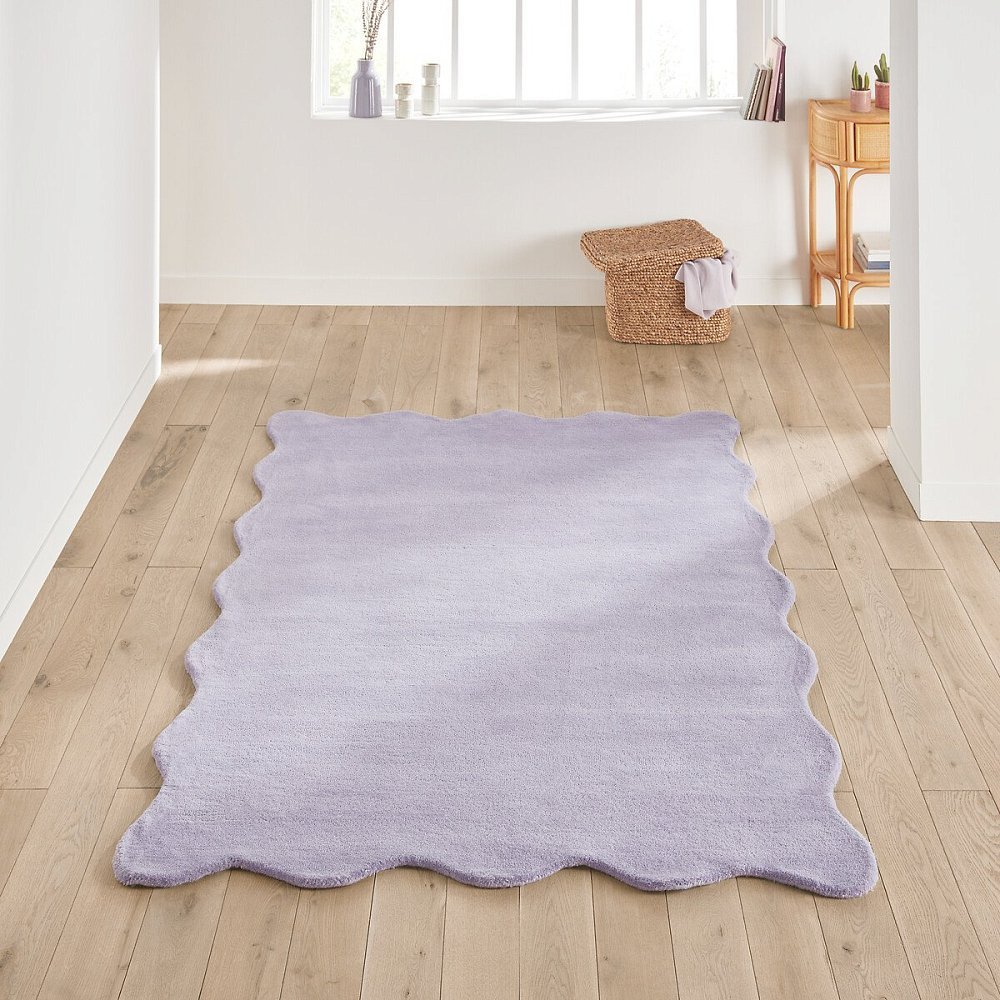 Ковер с чешуйчатым узором из шерсти Scalero 120 x 170 см синий