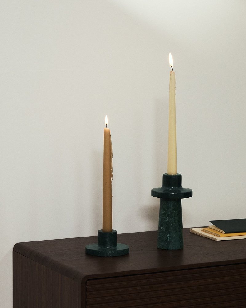 Подсвечник Zalvori из зеленого мрамора, 5 см