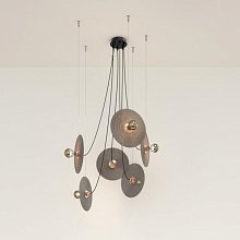 Люстра Fest 6L с коричневыми стеклянными дисками 1223