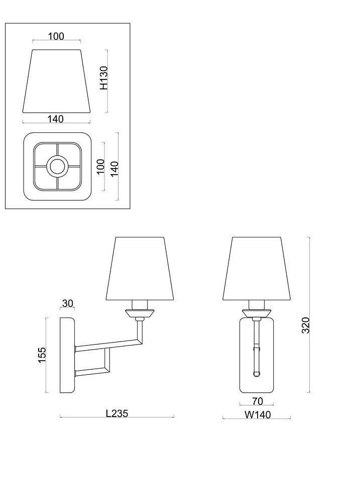 Настенный светильник (бра) Viva FR5266WL-01CH