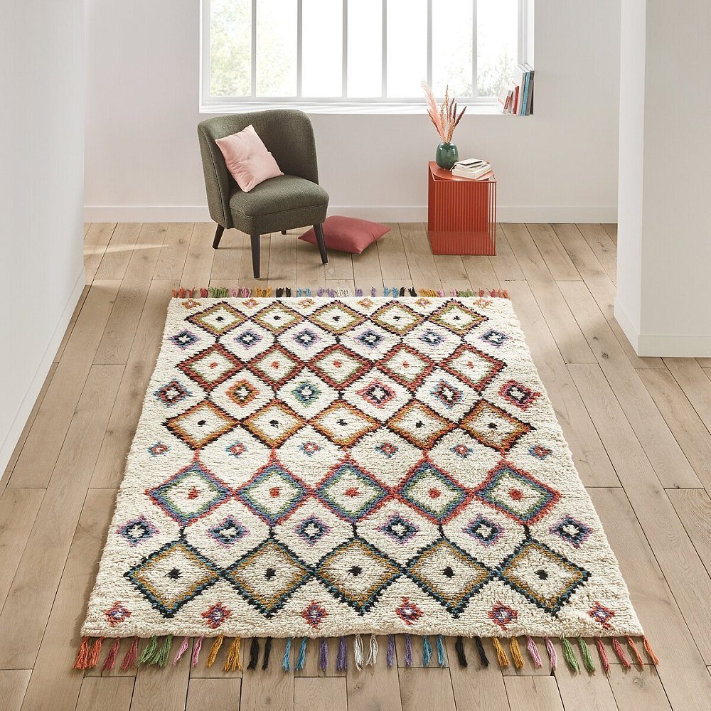 Ковер в берберском стиле Ourika 60 x 110 см разноцветный