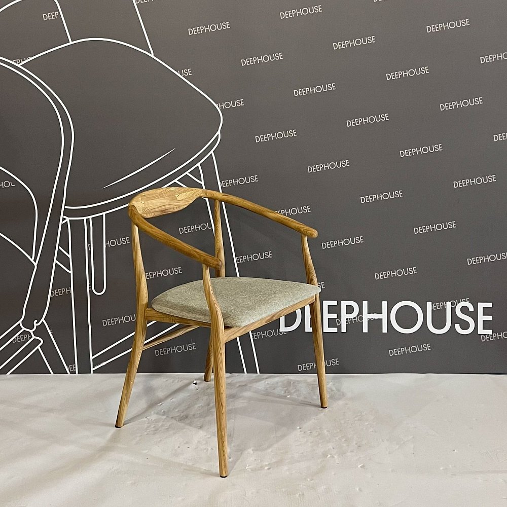 Стул Турин дуб бежевая ткань тон натуральный (бесцветное матовое)