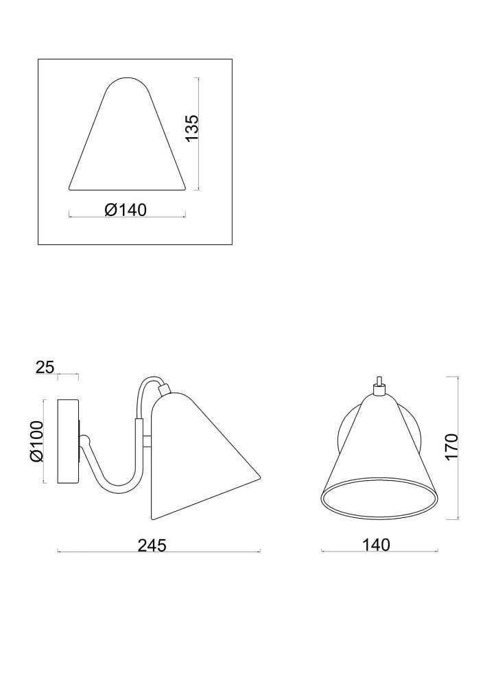 Настенный светильник (бра) Falke Market FR8001WL-01WG