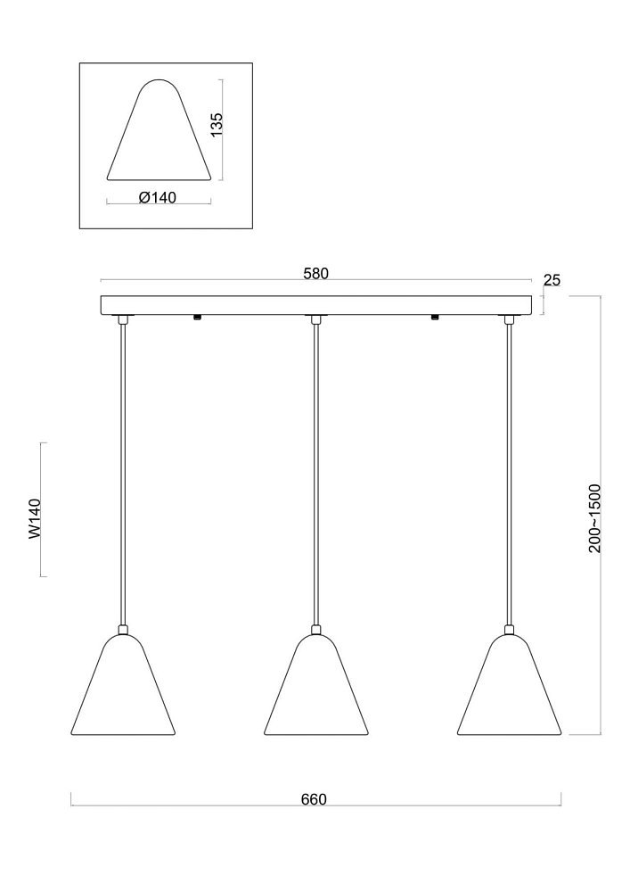 Подвесной светильник Falke Market FR8004PL-03WG