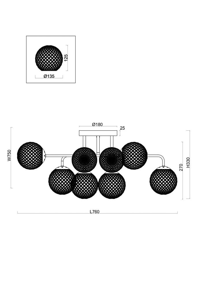 Люстра Navel FR8016PL-08BBS