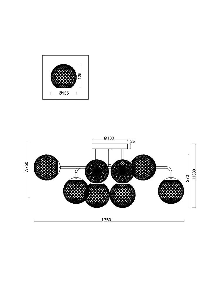 Люстра Navel FR8016PL-08BBS