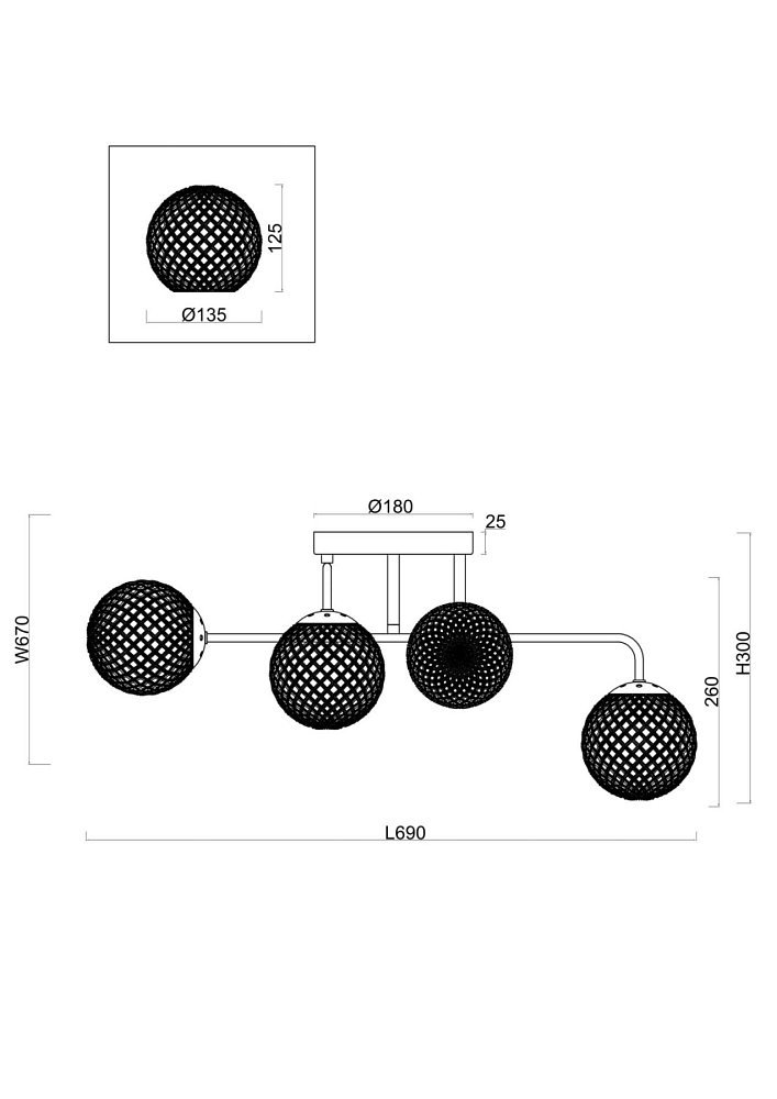 Люстра Navel FR8016PL-06BBS