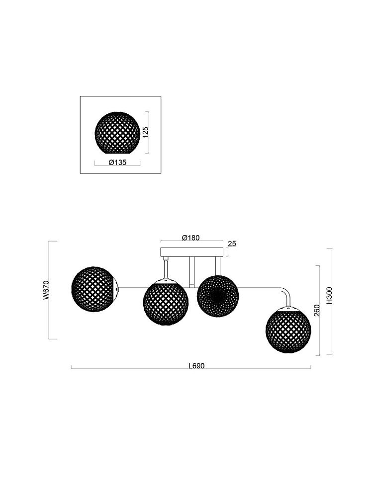 Люстра Navel FR8016PL-06BBS
