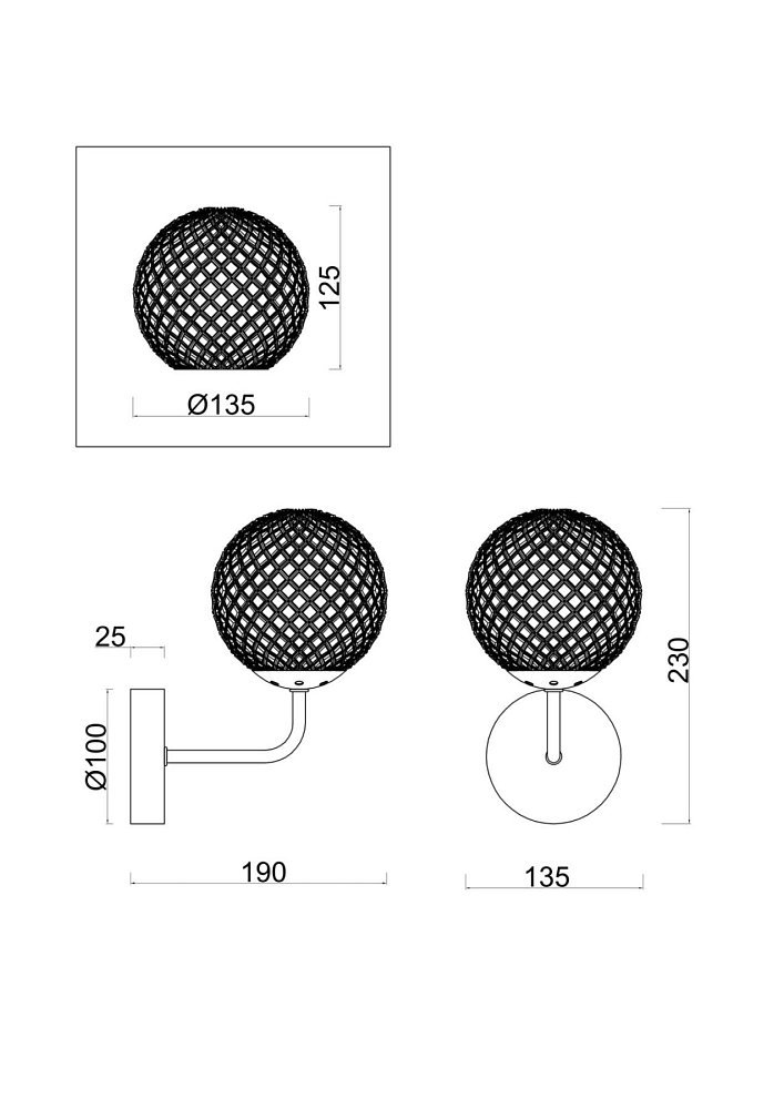 Настенный светильник (бра) Navel FR8016WL-01BBS
