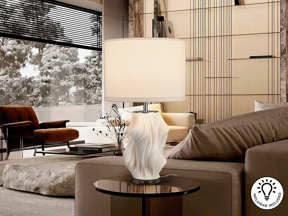 Kaos Настольная лампа 1L белая керамика