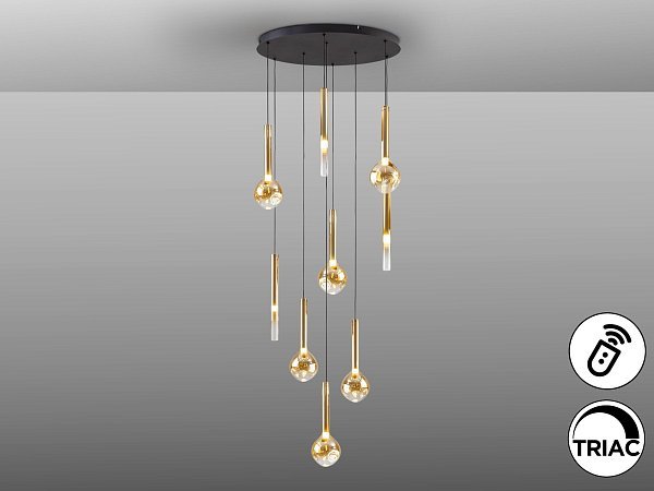 Essenza Люстра 9L - черный-золотой