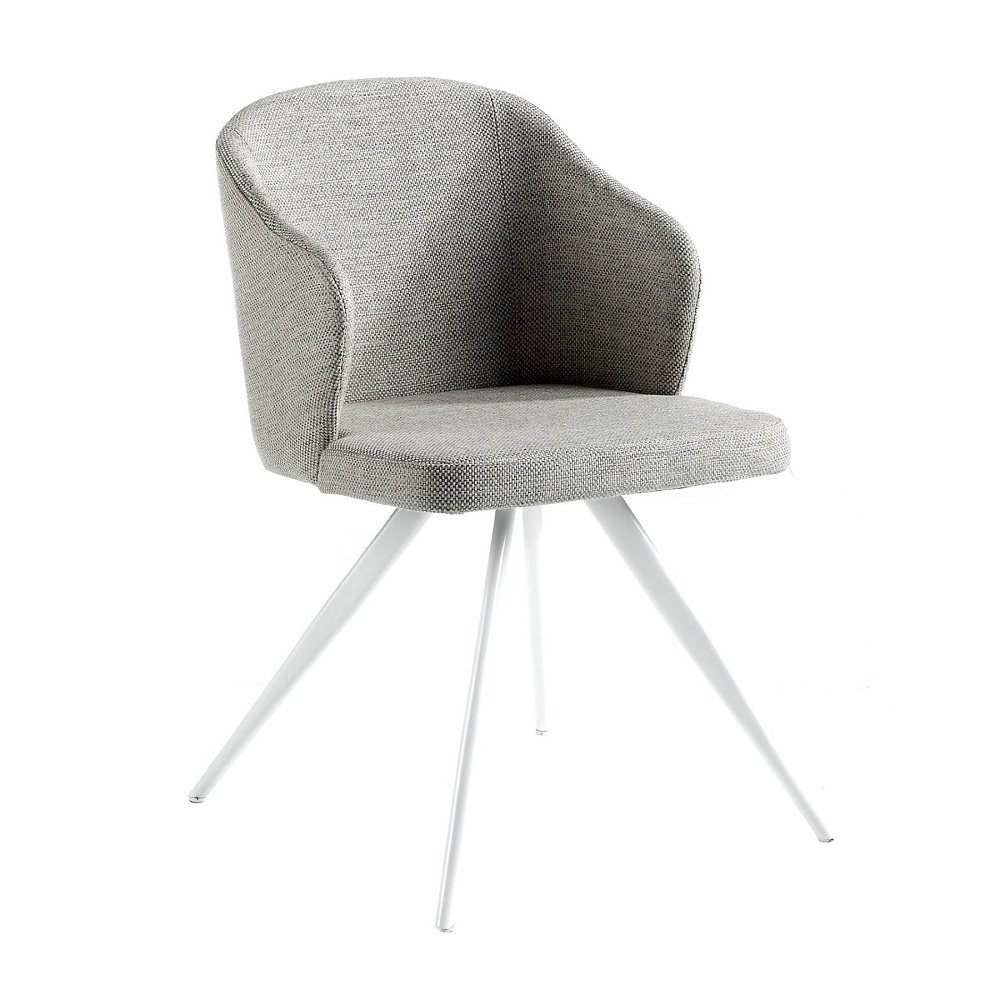 Стул F3208-GRIS-PATBLAN /4056 белые ножки