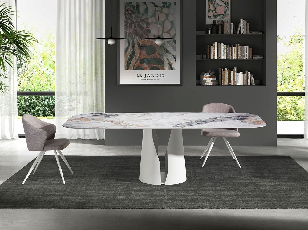 Стул F3208-GRIS-PATBLAN /4056 белые ножки