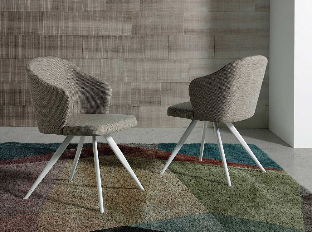 Стул F3208-GRIS-PATBLAN /4056 белые ножки