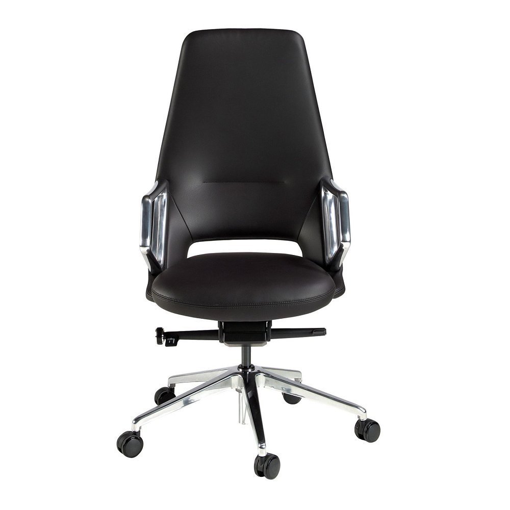 Офисное поворотное кресло 4218 из экокожи черного цвета