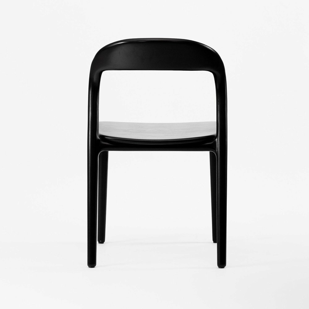 Стул Лугано без подлокотников массив березы тон черный глянец