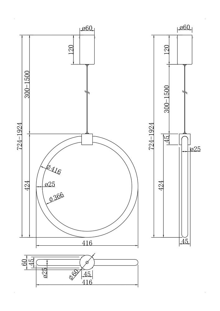 Подвесной светильник Anillo MOD315PL-L20CH3K