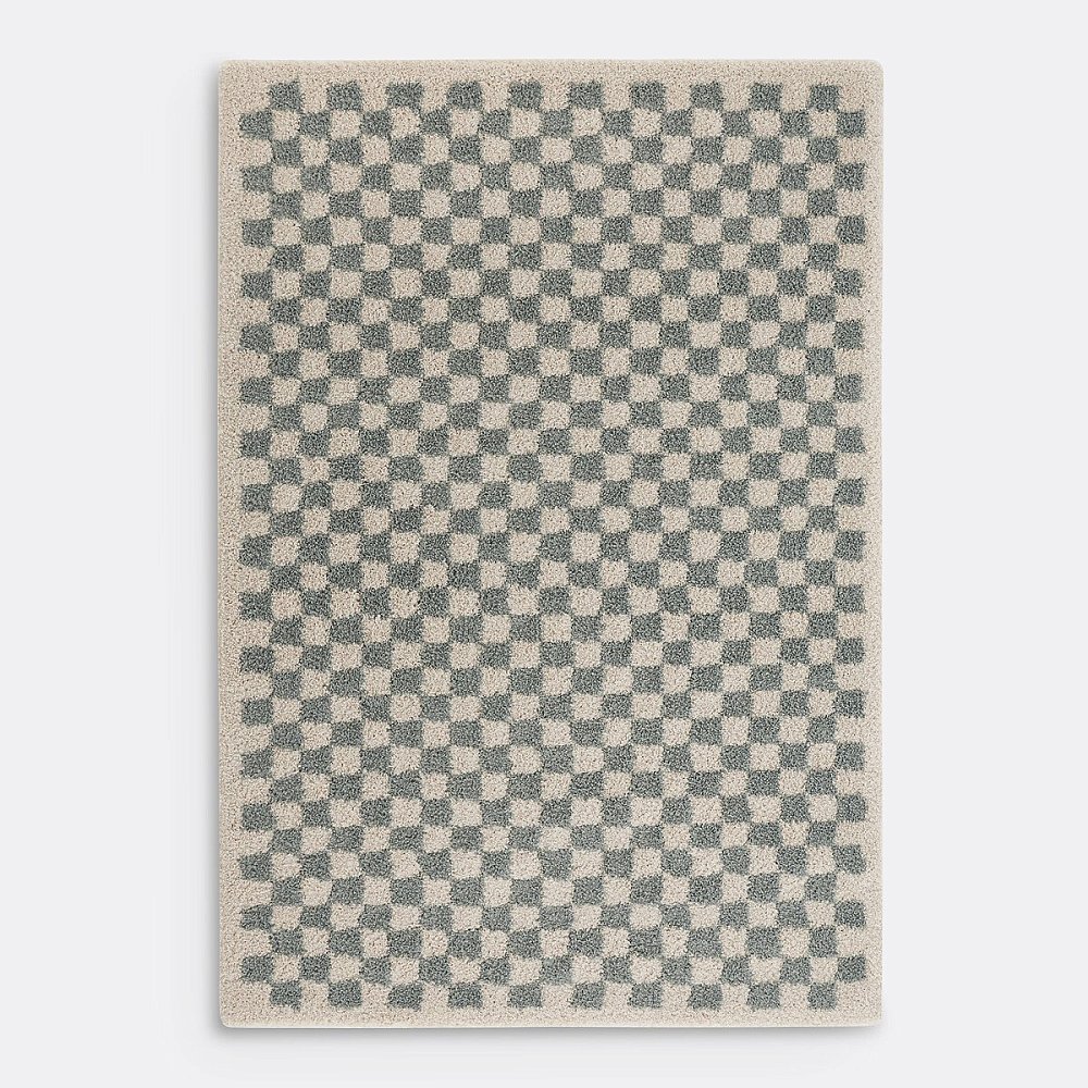 Ковер с шахматным принтом Eras 200 x 290 см синий