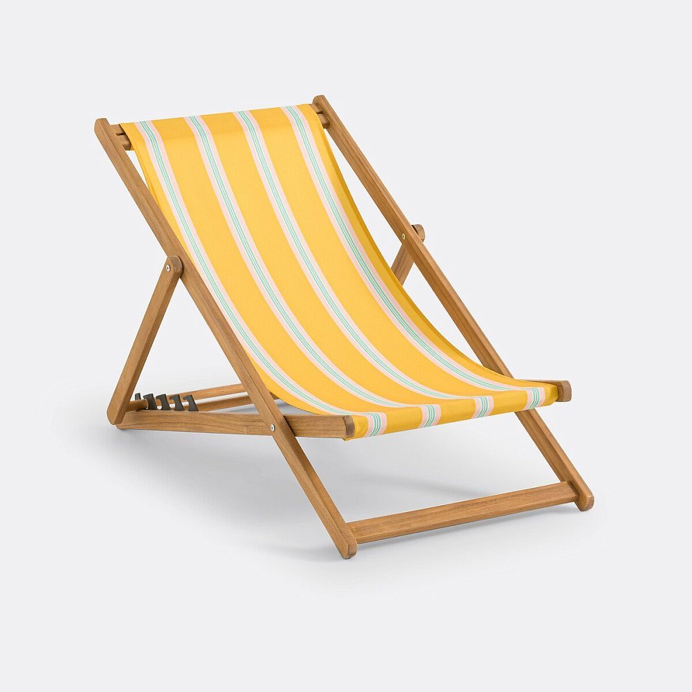 Шезлонг из акации и ткани Veniza единый размер желтый