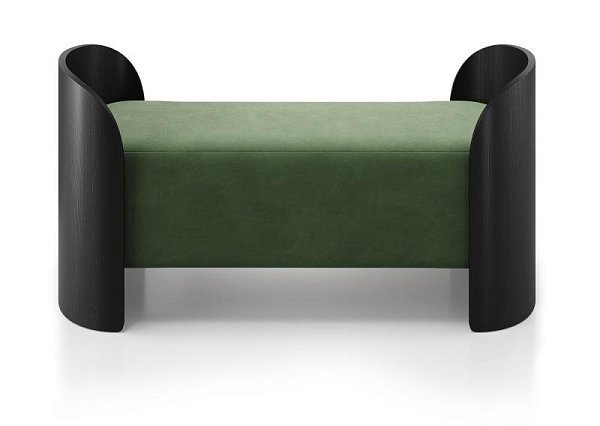 Банкетка Lagom 2 120 см (зелено-голубой FiberGuard, черный)