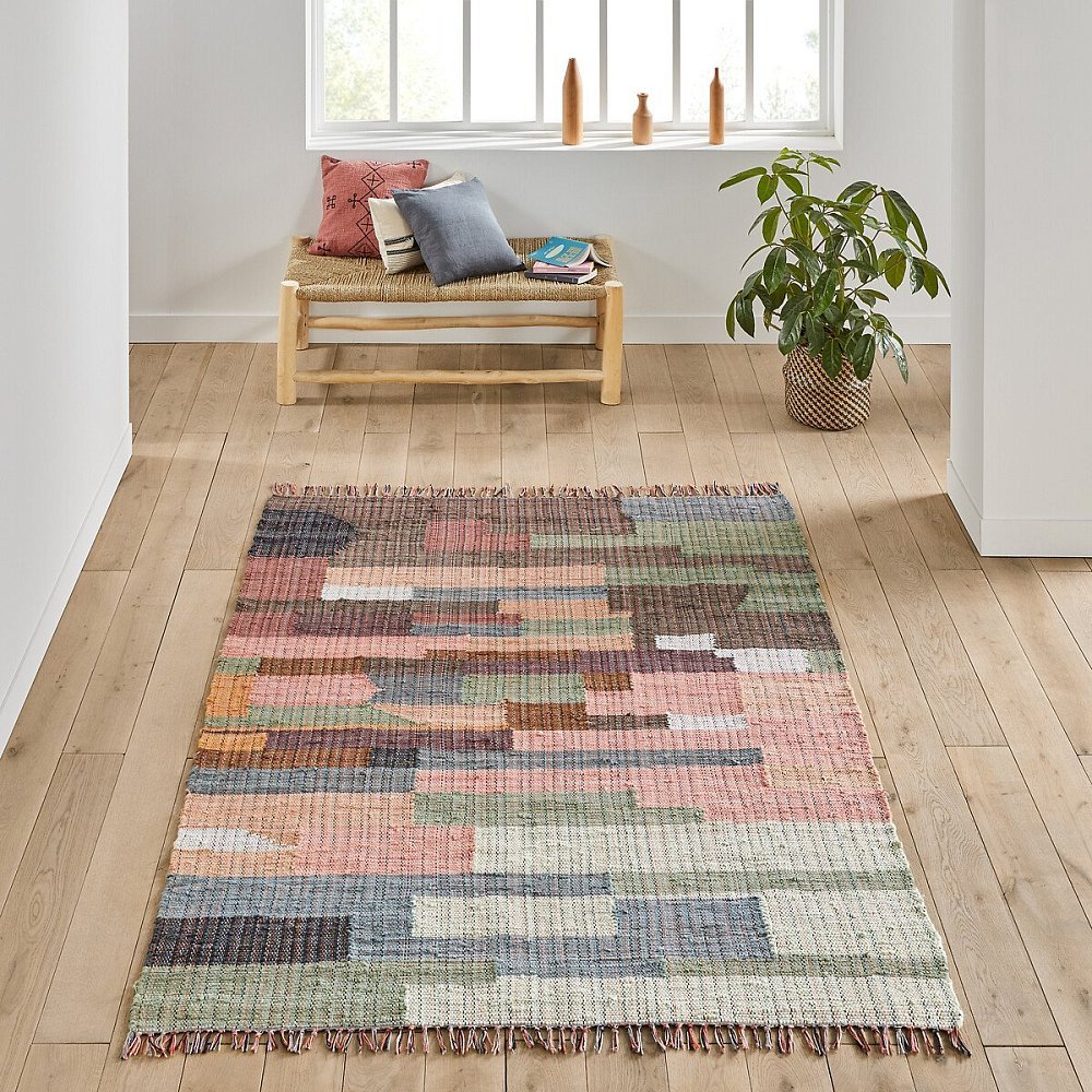Плоскотканый хлопковый ковер Kanta 160 x 230 см разноцветный