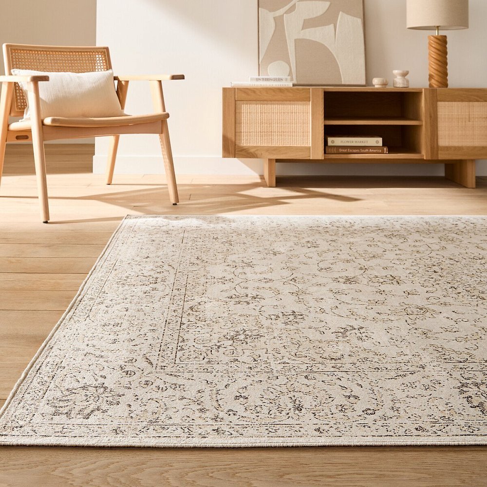 Винтажный ковер эффект потертости DIONA 200 x 300 см бежевый