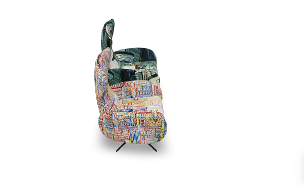 Кресло-реклайнер Mondrian Con Motor L-48, Base - Antracith Grey, ткань Mediterraneo S.6