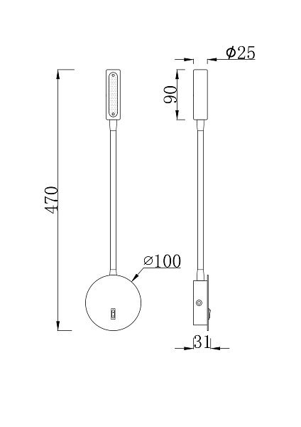 Настенный светильник (бра) Stem C035WL-L3W3K