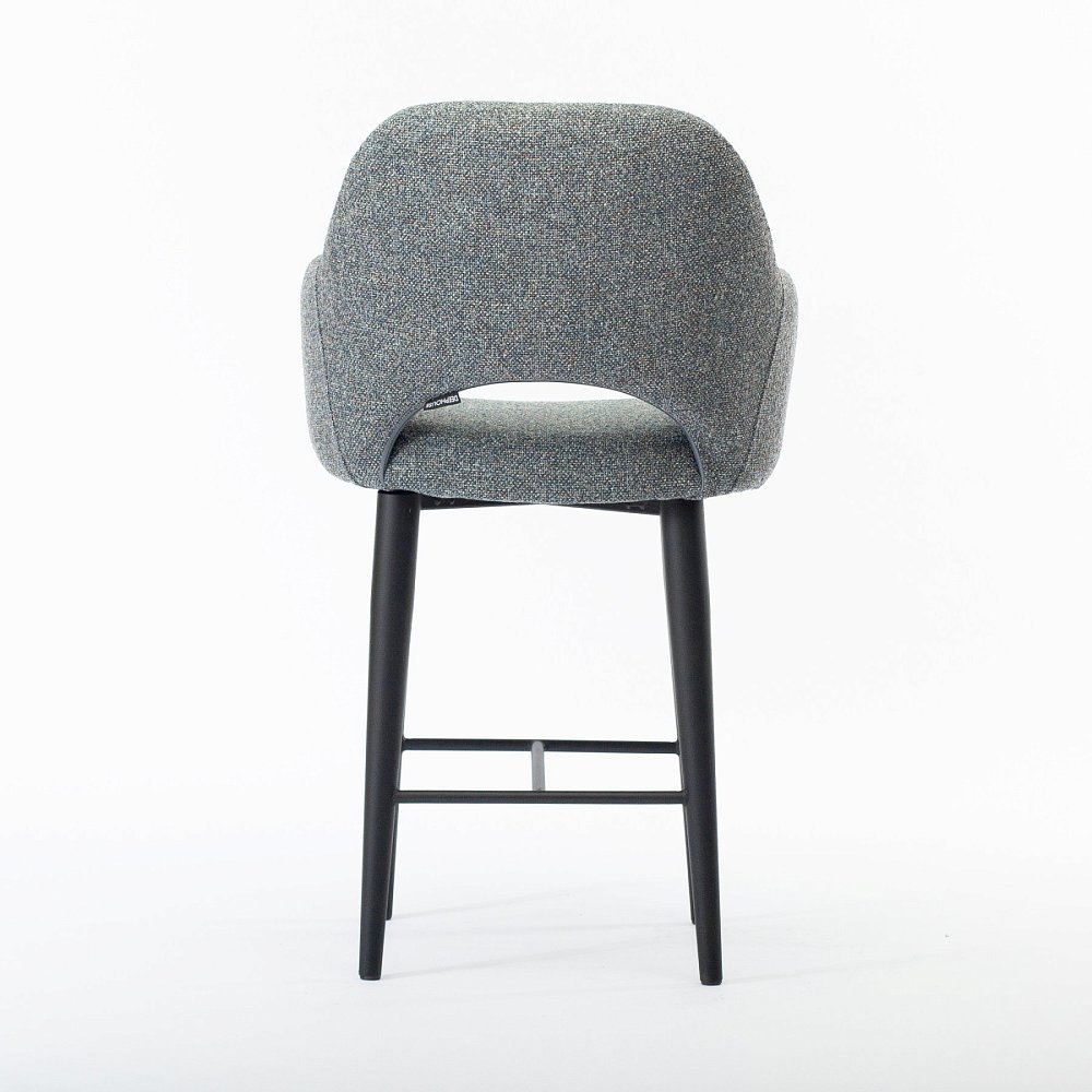 Стул Мартин полубарный серо-голубая ткань ножки черные