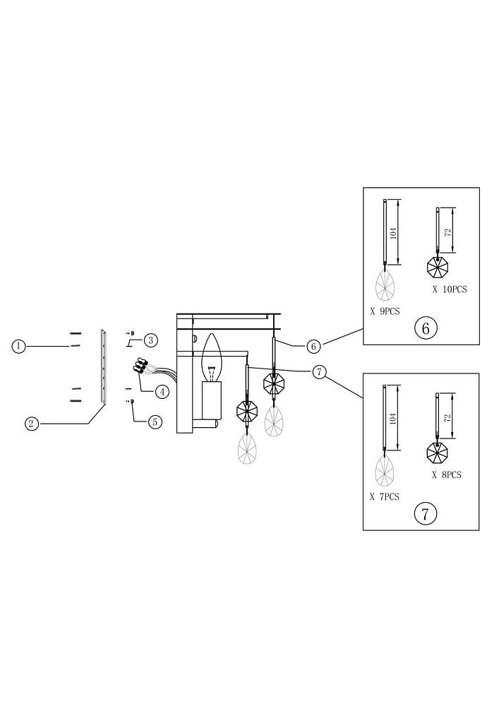 Настенный светильник (бра) Linn MOD091WL-01G