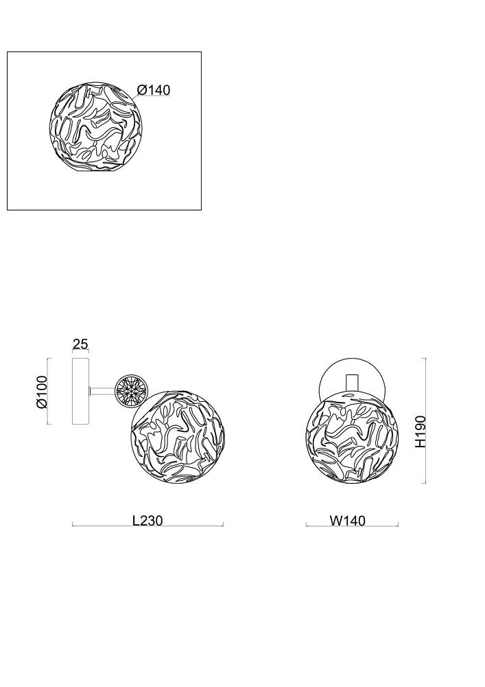 Настенный светильник (бра) Mellow FR5264WL-01BS