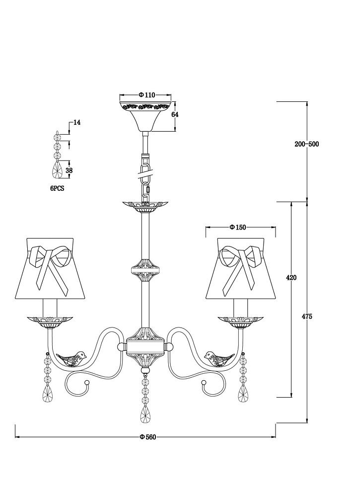 Люстра Fable FR5122PL-05WG