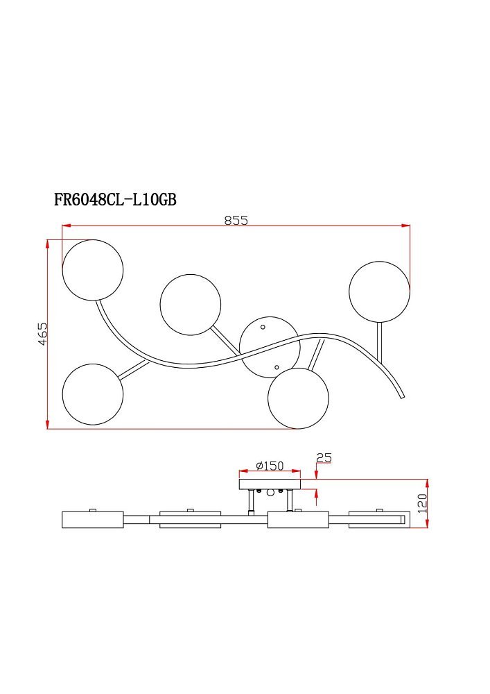 Потолочный светильник Tibo FR6048CL-L10GB