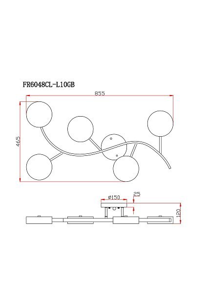 Потолочный светильник Tibo FR6048CL-L10GB