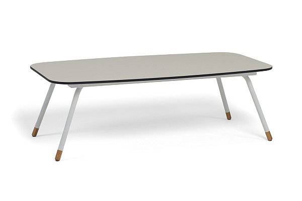 Верона журнальный стол из HPL 120х65, H40, каркас белый муар, цвет столешницы крем