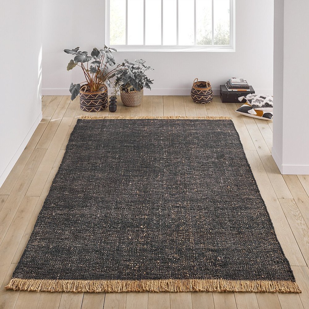 Ковер из джута Babak Бабак 200 x 290 см черный