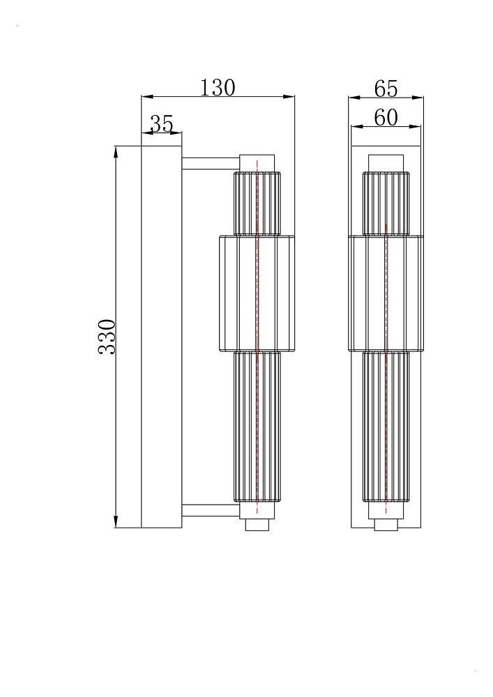Настенный светильник (бра) Verticale MOD308WL-L9GN3K