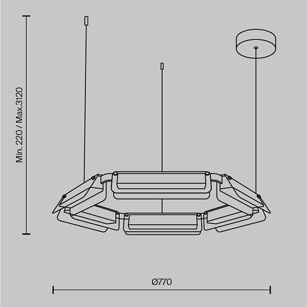 Подвесной светильник Flat MOD296PL-L40BS3K