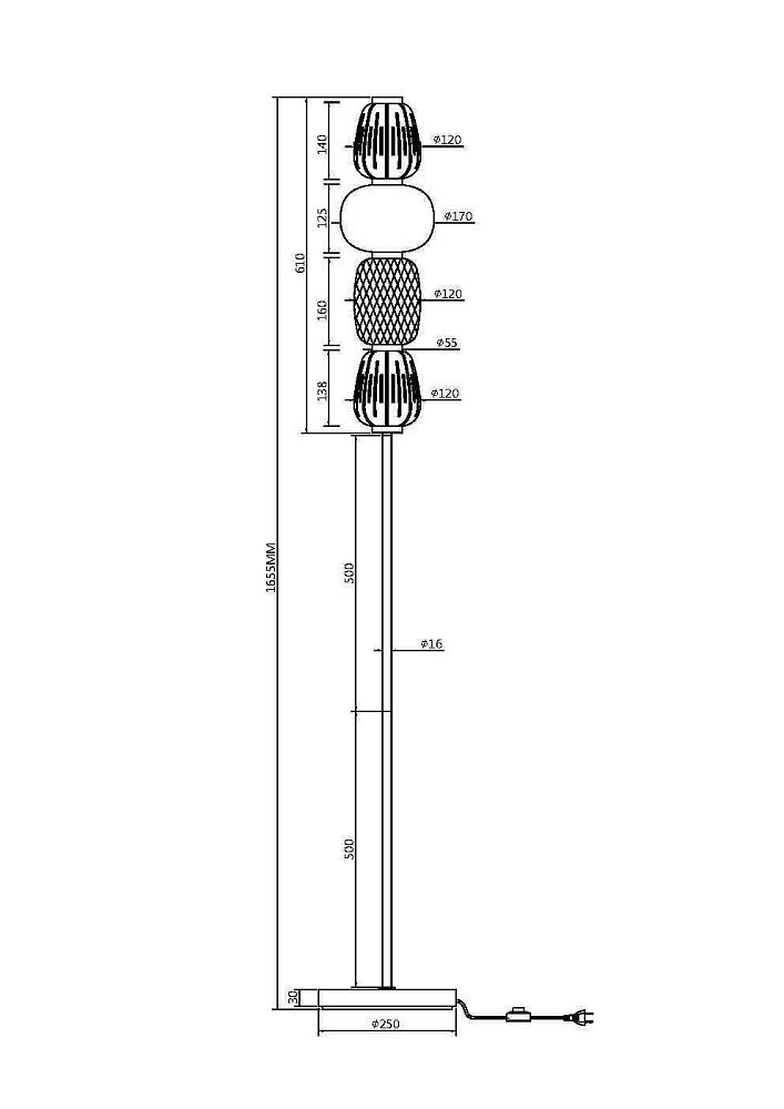 Напольный светильник (торшер) Pattern MOD267FL-L32CH3K