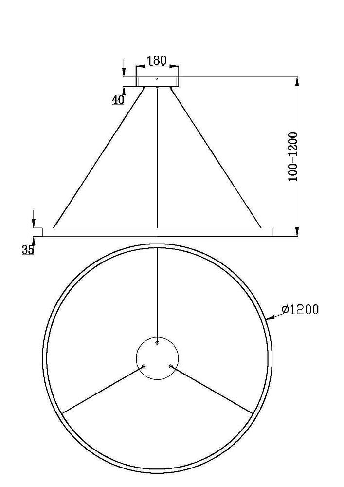 Подвесной светильник Rim MOD058PL-L65W3K