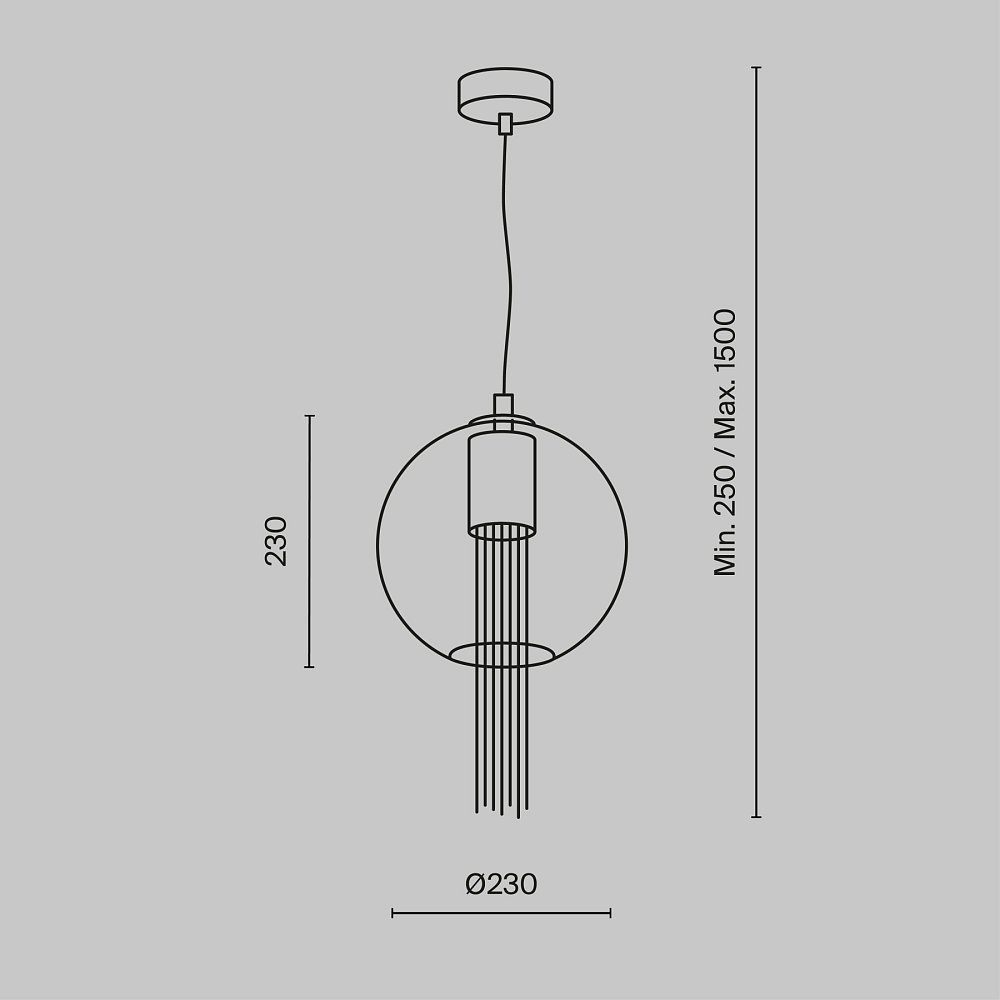 Подвесной светильник Flusso P095PL-01BZ1