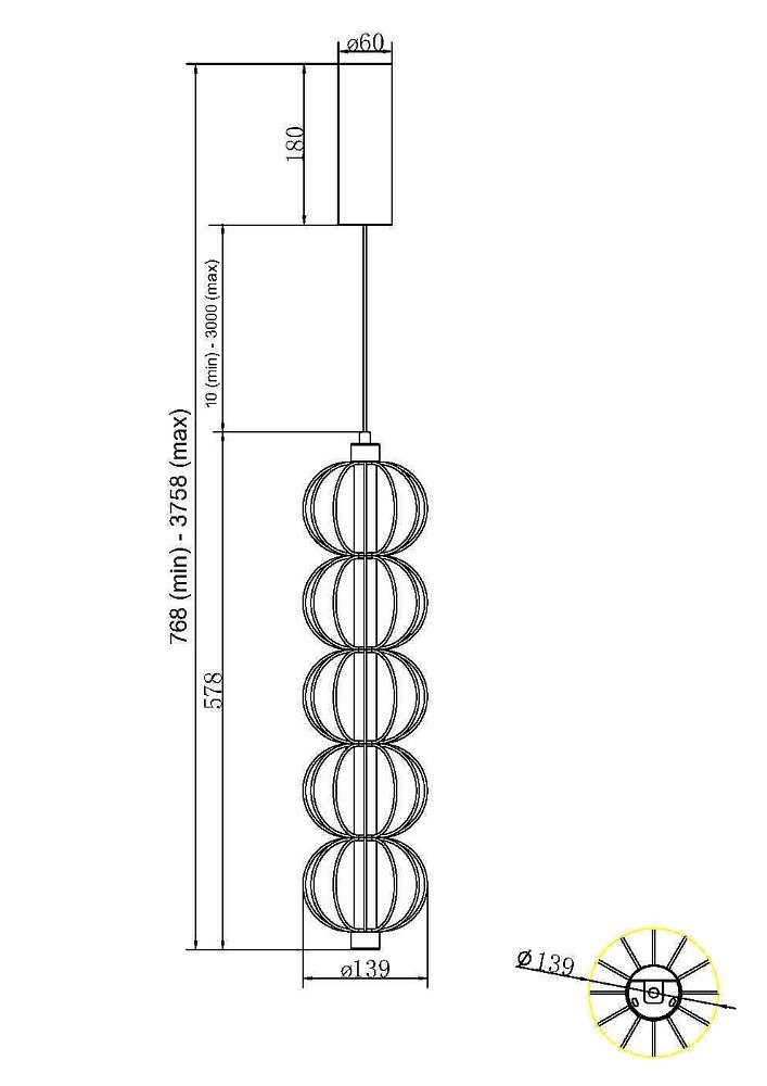 Подвесной светильник Golden Cage MOD216PL-L10G3K