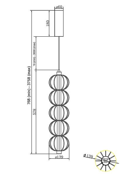 Подвесной светильник Golden Cage MOD216PL-L10G3K