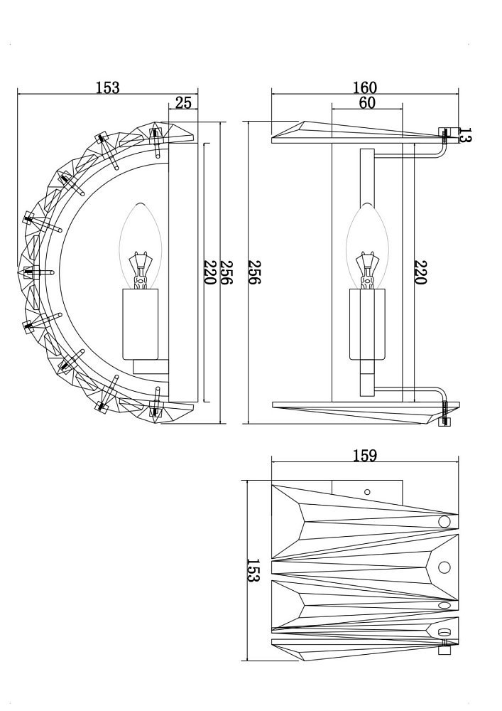 Настенный светильник (бра) Puntes MOD043WL-01CH