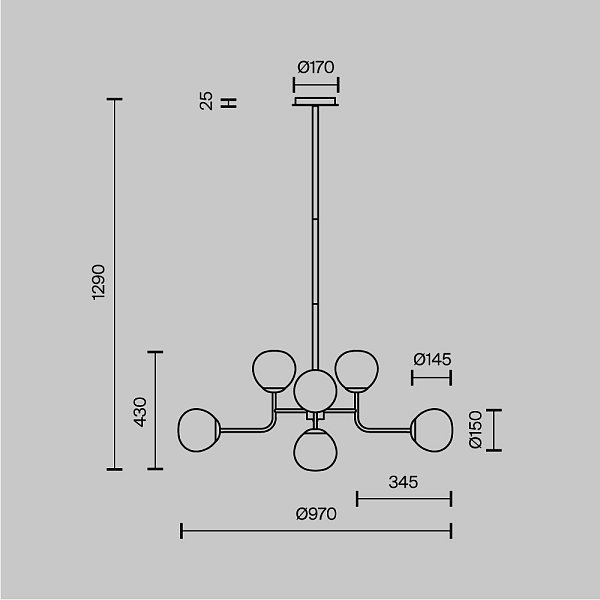 Люстра Erich MOD221-PL-08-G