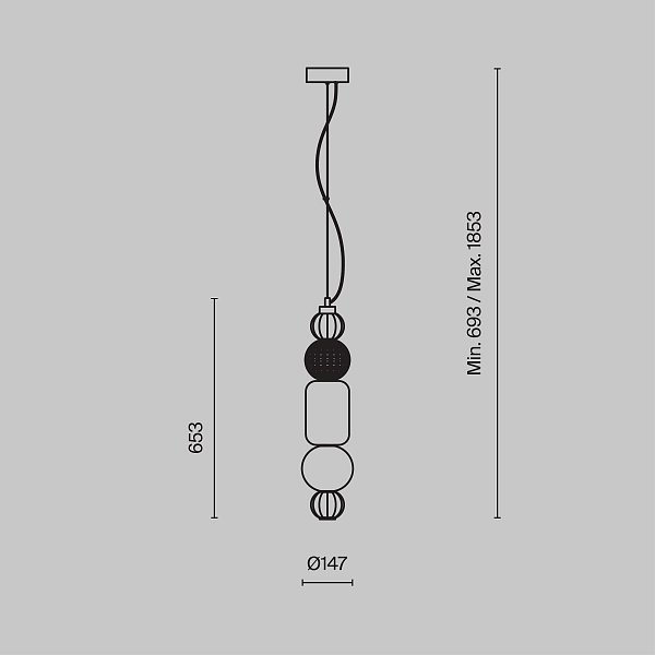 Подвесной светильник Collar P069PL-L35CH3K